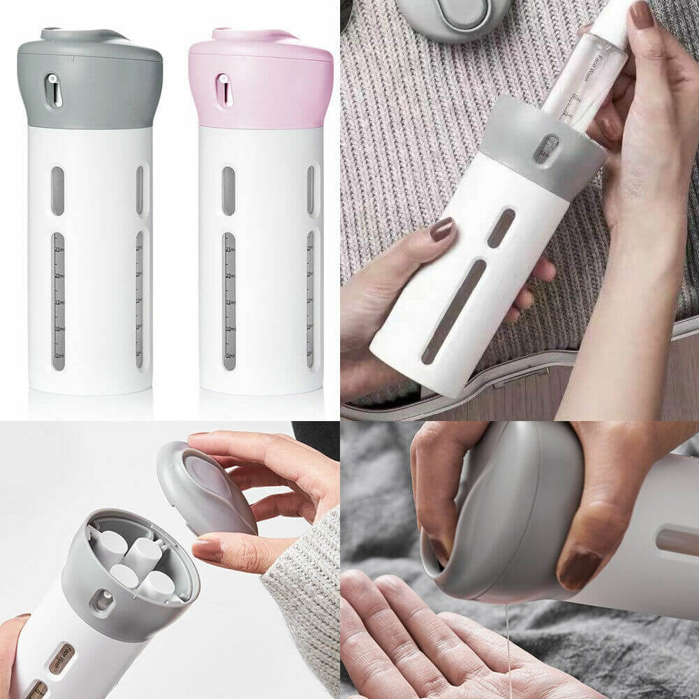 🌍 Dispensador Viajero 4 en 1 a prueba de derrames 🧳✈🚗🚢
